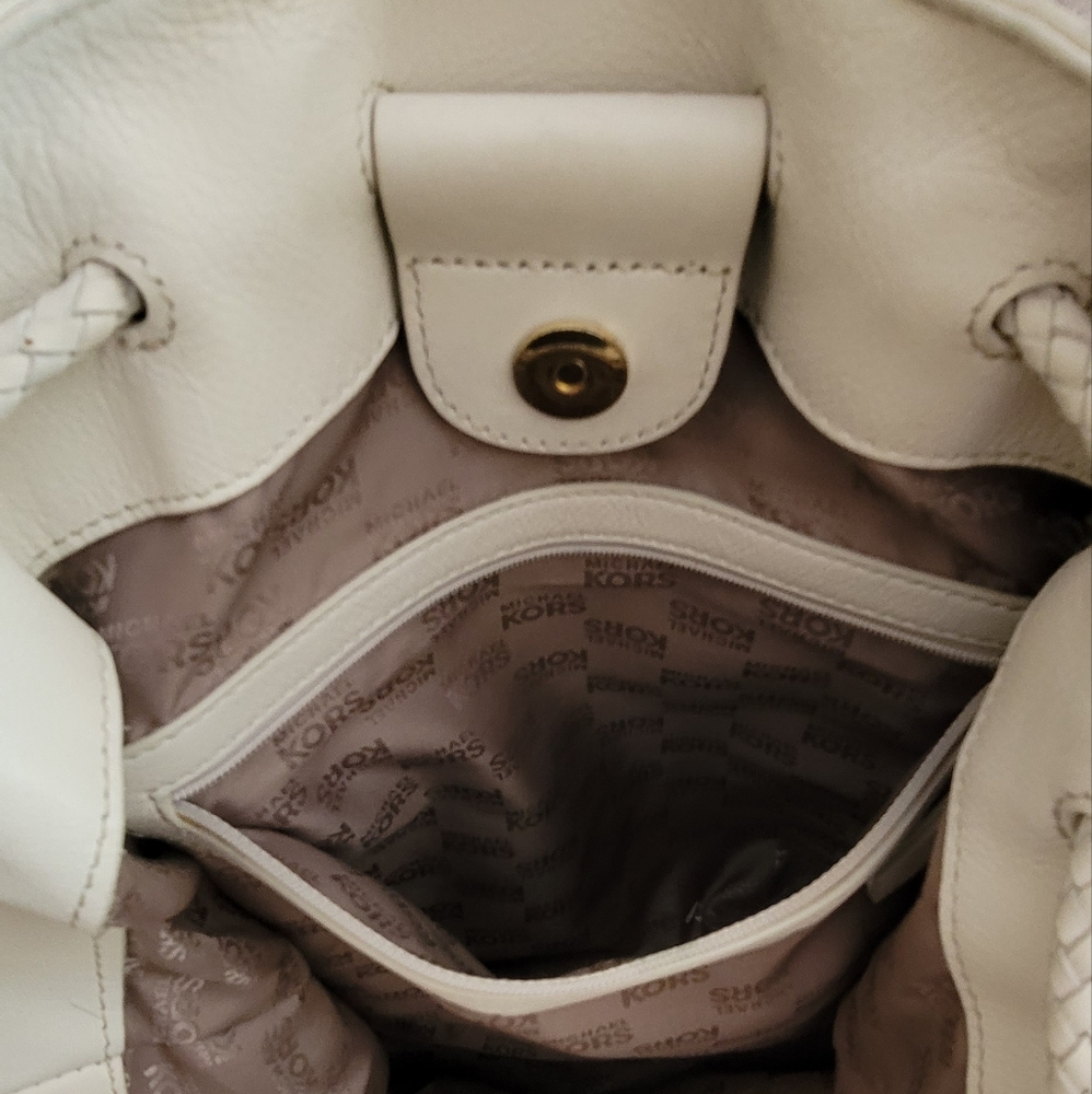 Michael Kors White Shoulder Bag with Braided Straps - Picture 12 of 14